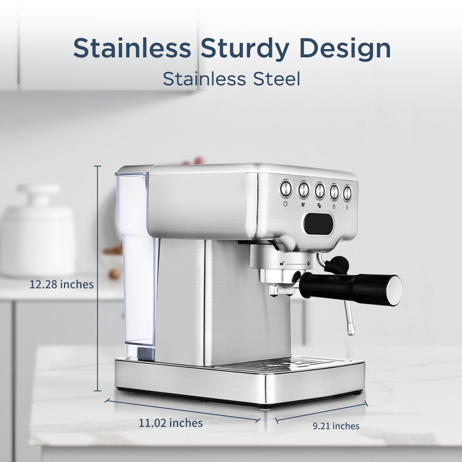 Stainless steel espresso machine