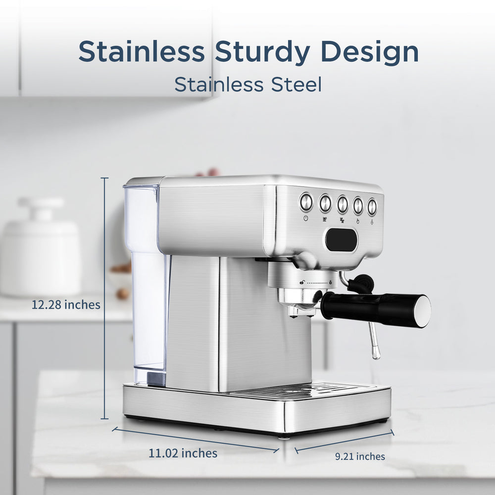 Stainless steel espresso machine