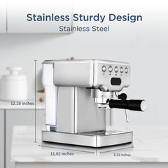 Stainless steel espresso machine