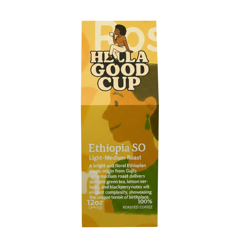 Ethiopian single origin coffee bag by Hella Good Cup