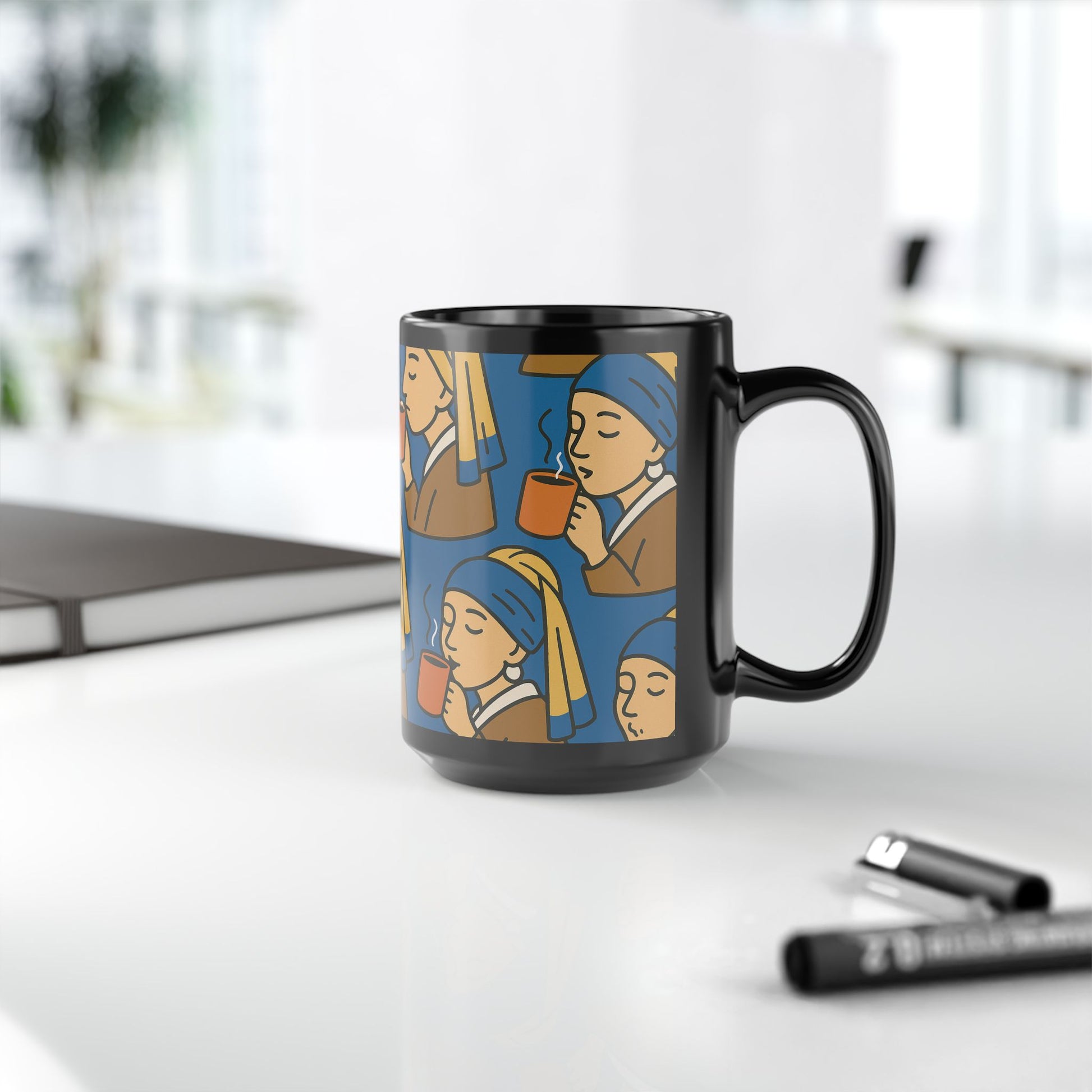 charming black mug