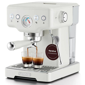 Neretva 2-in-1 Espresso & Coffee Machine – 15-Bar, 1450W (White)